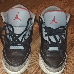 Jordan Kids Black and White Sneakers with Red Accents